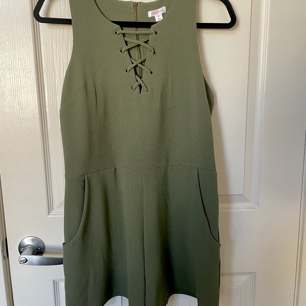 Target Xhilaration olive green romper size XS